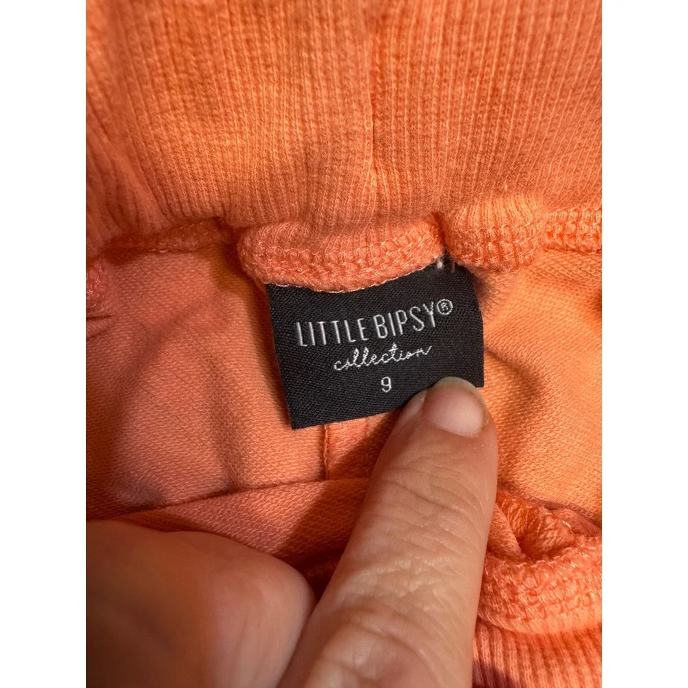 Little Bipsy Collection Kids Peach Orange Lightning Bolt Sweatshirt Jogger Set 9